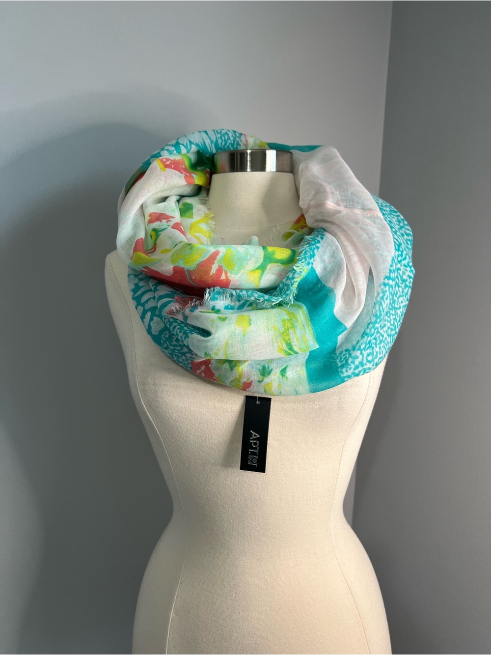 Apt. 9 Multicolor Abstract Infinity Scarf w/ Soft Fringe